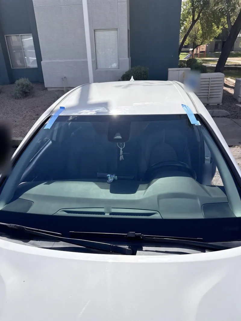 A sedan with the windshield Bang AutoGlass replaced in Tempe, AZ